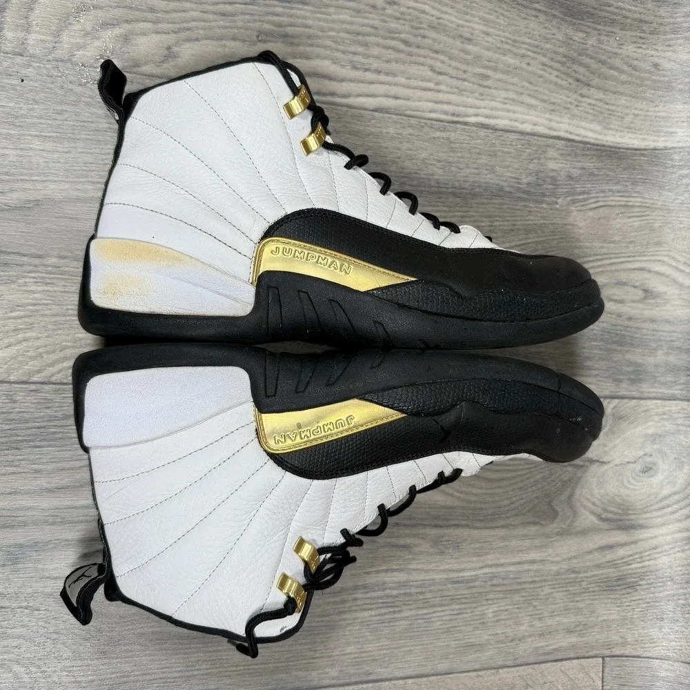 Nike Air Jordan 12 Royalty Taxi White Black Gold Men's Size 13